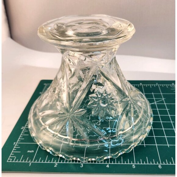 Anchor Hocking  Star Of David Clear Pressed Glass Candy Dish With Lid - Picture 4 of 10